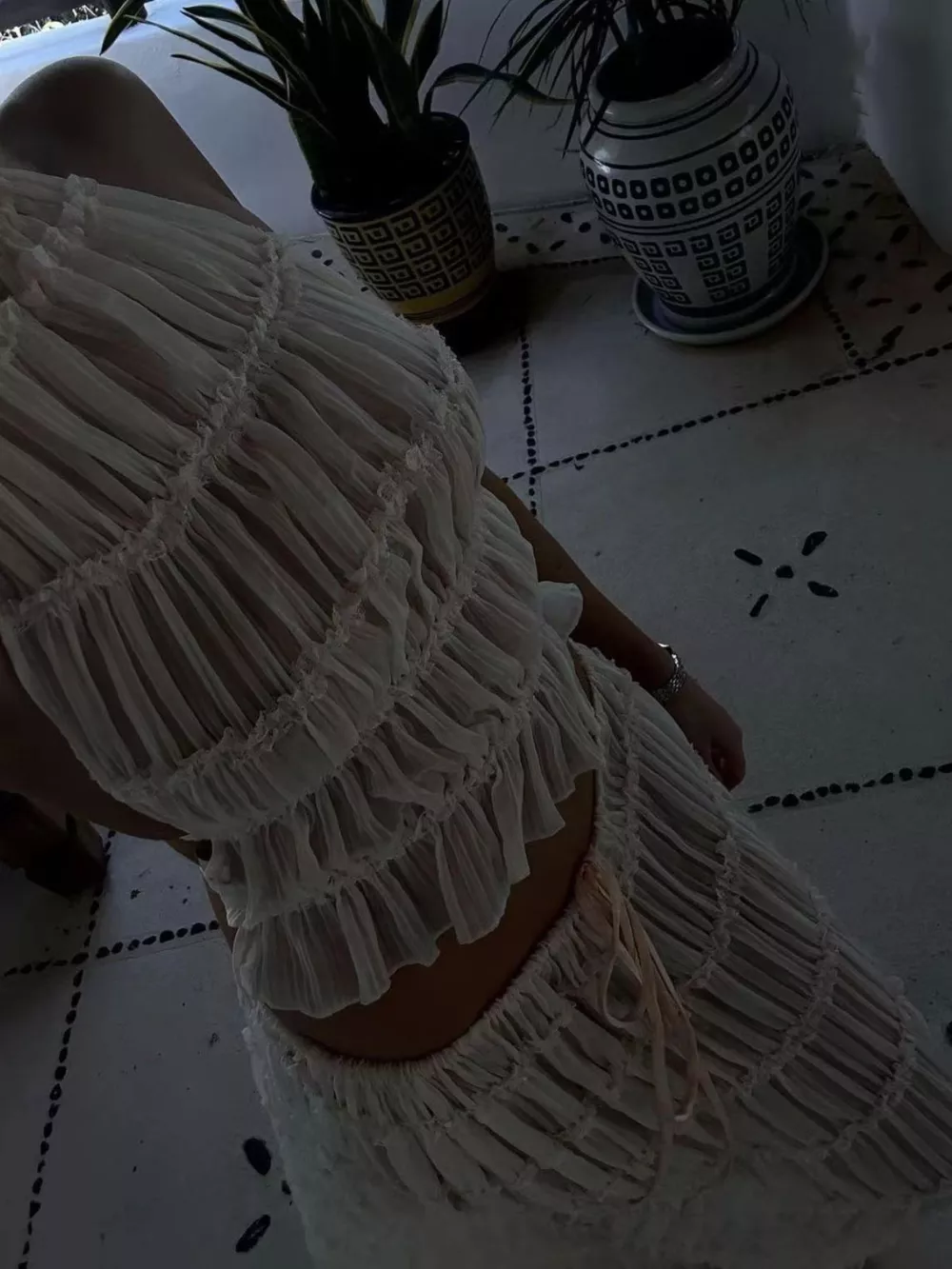 Boho Chic Ruffled Halter Crop Top and Maxi Skirt Set, image 19