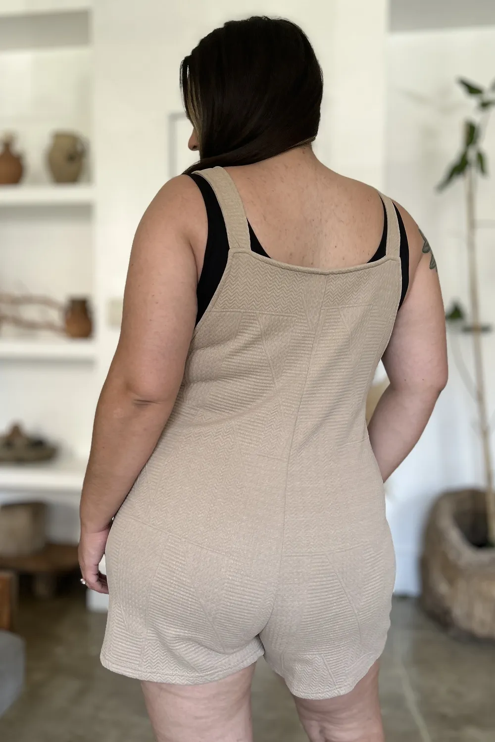 Full Size Texture Sleeveless Romper, image 11