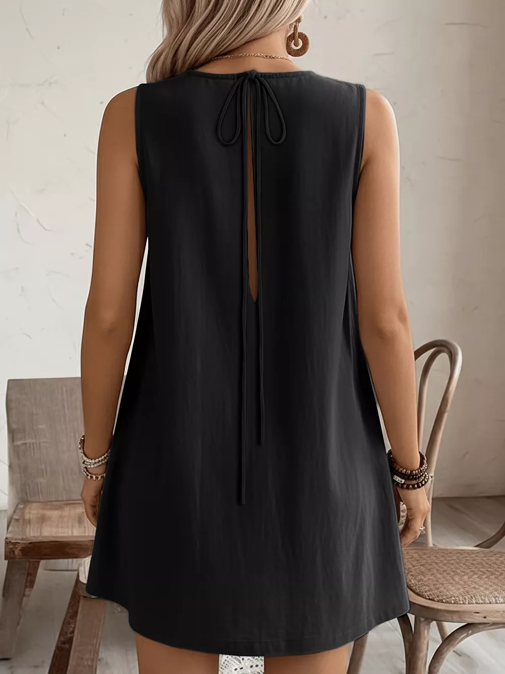 Frill Sleeveless Round Neck Dress, image 21