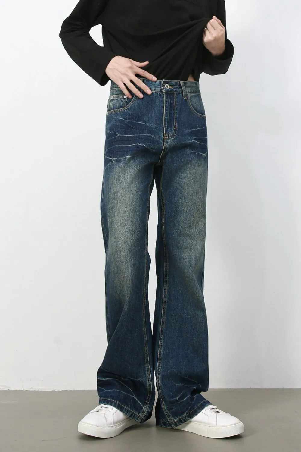 Men's Bootcut Jeans with Pockets, image 4