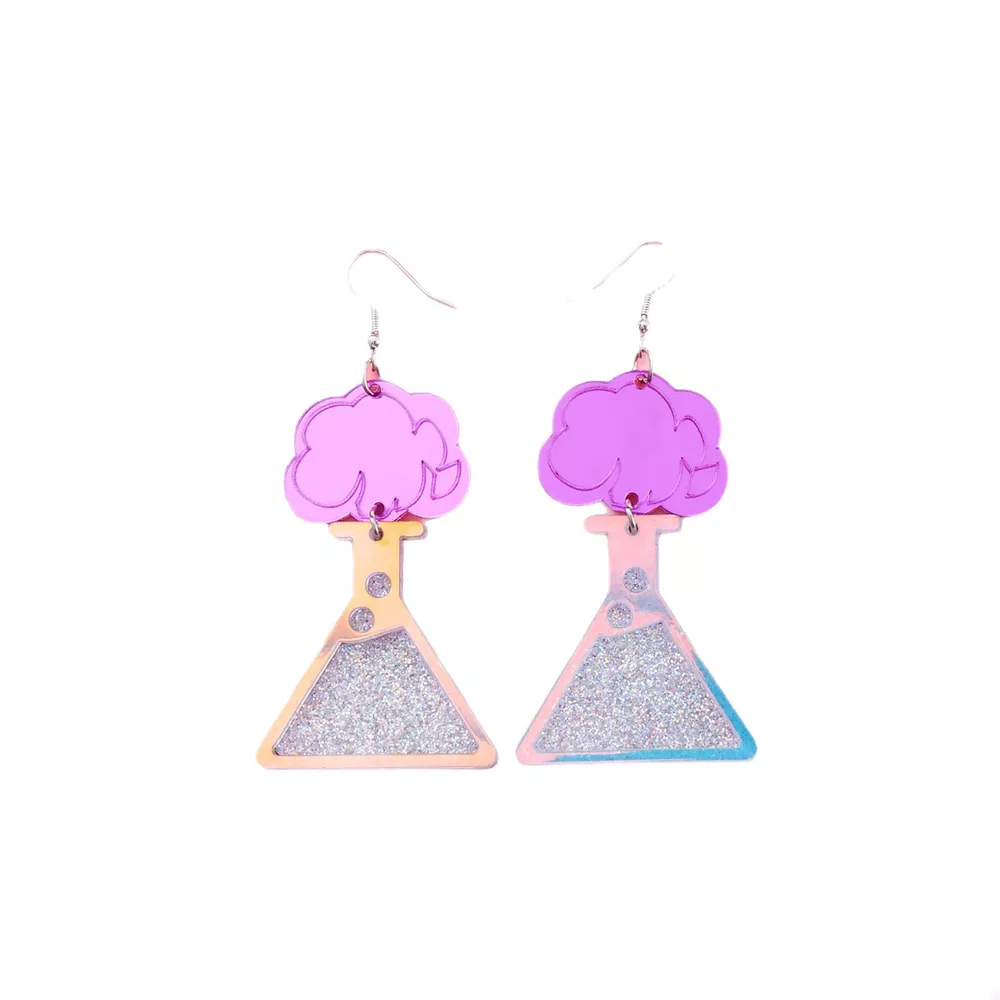 Funky Science Beaker Dangle Earrings, image 4