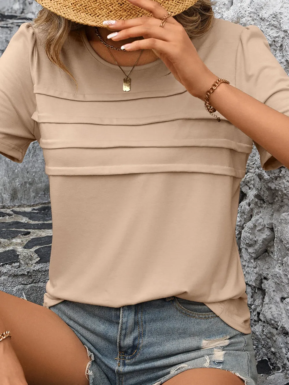 Round Neck Short Sleeve Top, image 4
