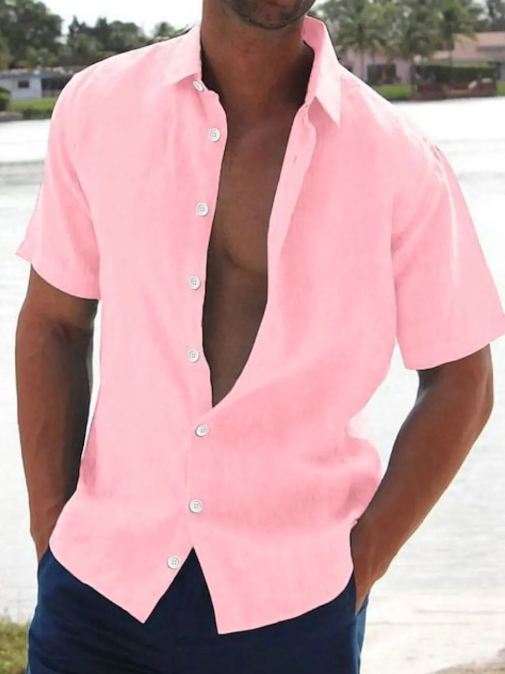 Men's Full Size Button Up Short Sleeve Shirt Plus Size, image 3
