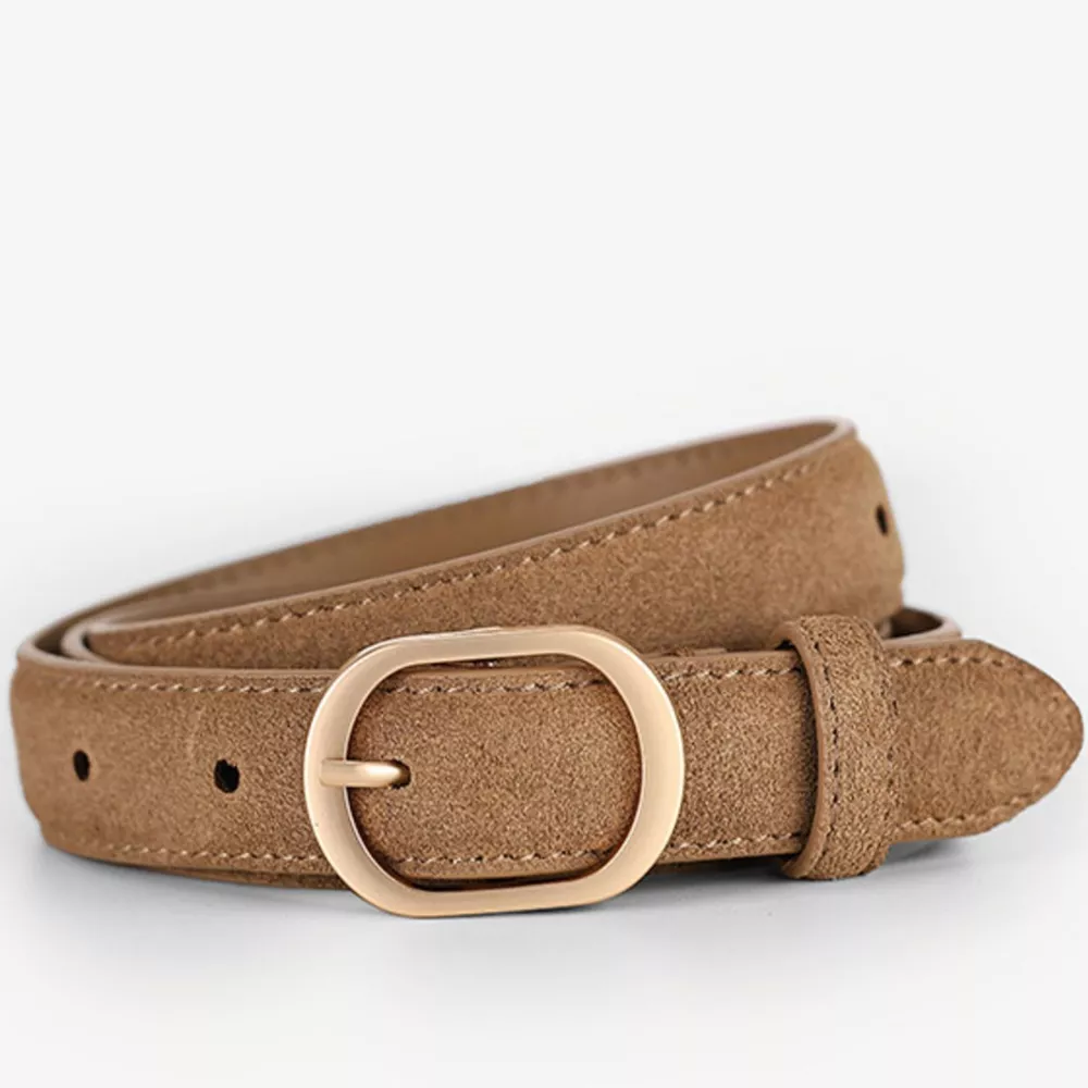 Leather Belt with Golden Buckle, image 5