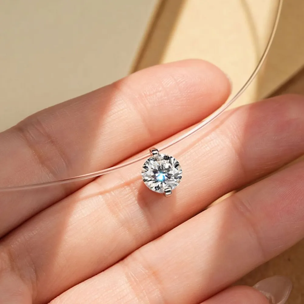 1 Carat Moissanite 925 Sterling Silver Necklace, image 3