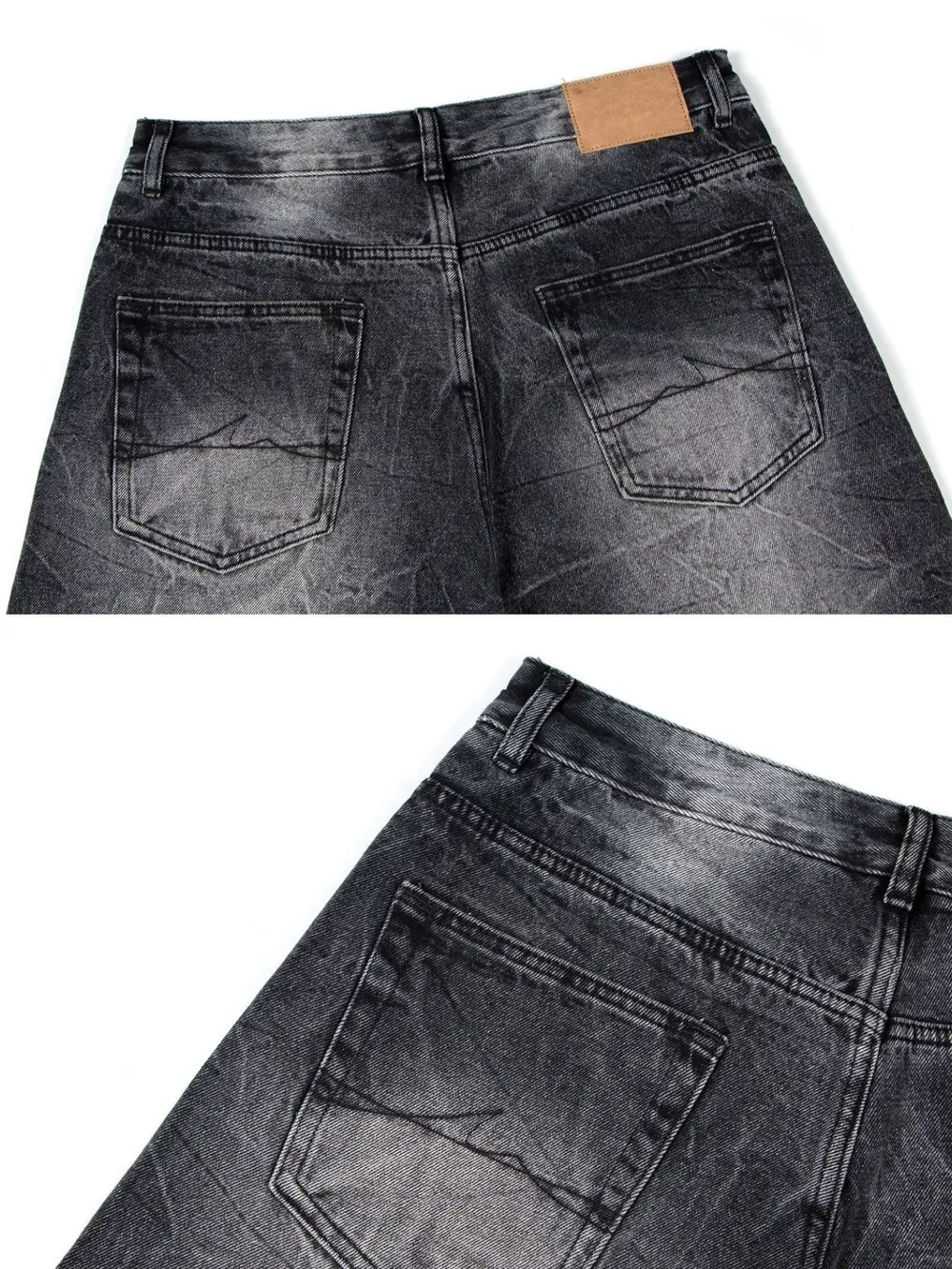 Men's Washed Wide Leg Baggy Jeans, image 6