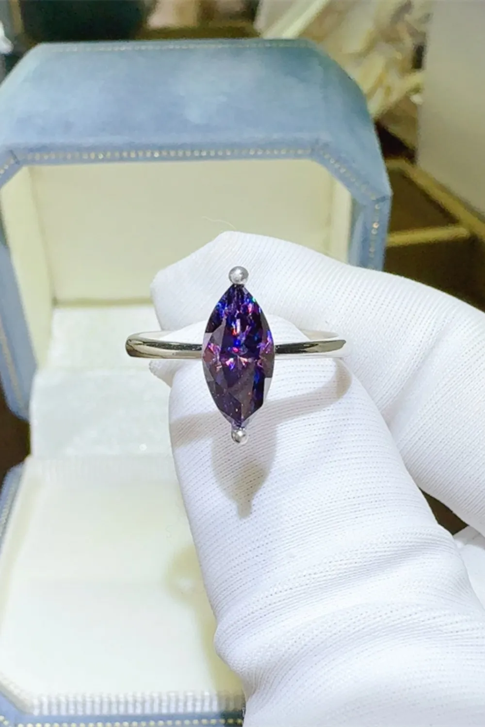 2 Carat Moissanite 925 Sterling Silver Ring, image 2