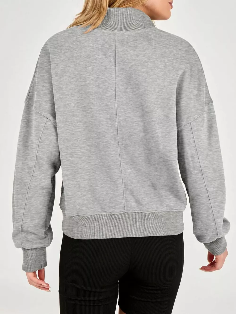 Half Snap Dropped Shoulder Sweatshirt, image 9