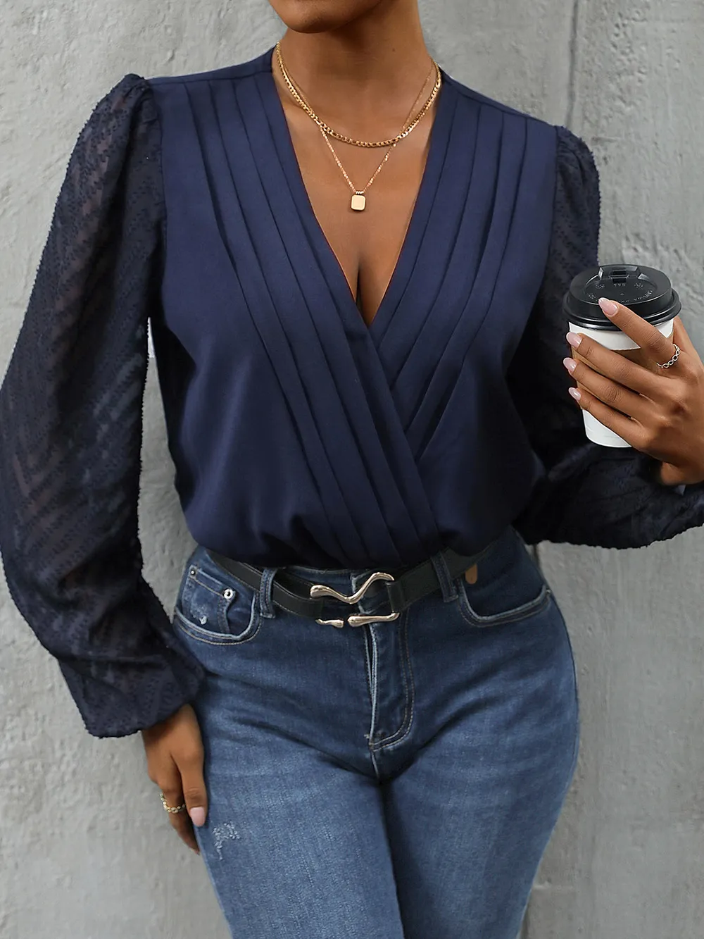 Ruched Surplice Long Sleeve Bodysuit, image 11