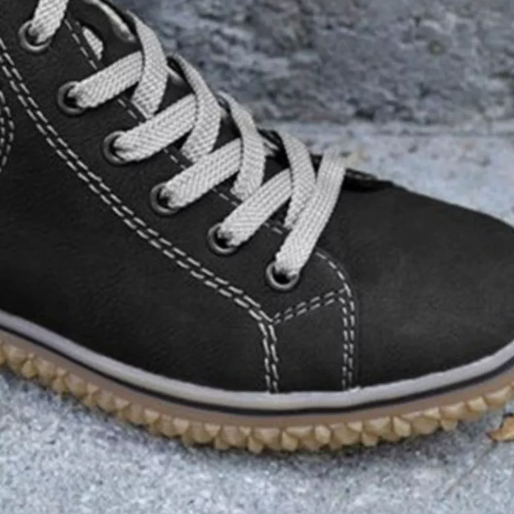 Faux Suede Lace-Up Ankle Boots with Warm Fleece Lining, image 4