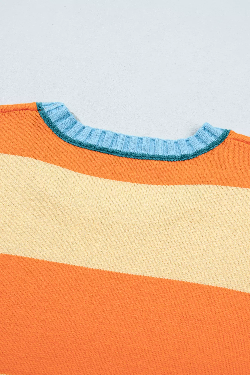 Plus Size Striped Color Block Round Neck Long Sleeve Oversized Sweater, image 6