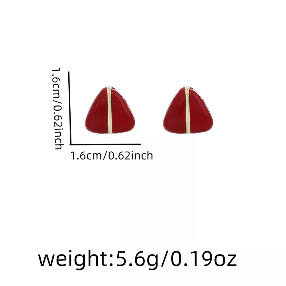 Geometric Triangle Stud Earrings with Gold Accent, image 6