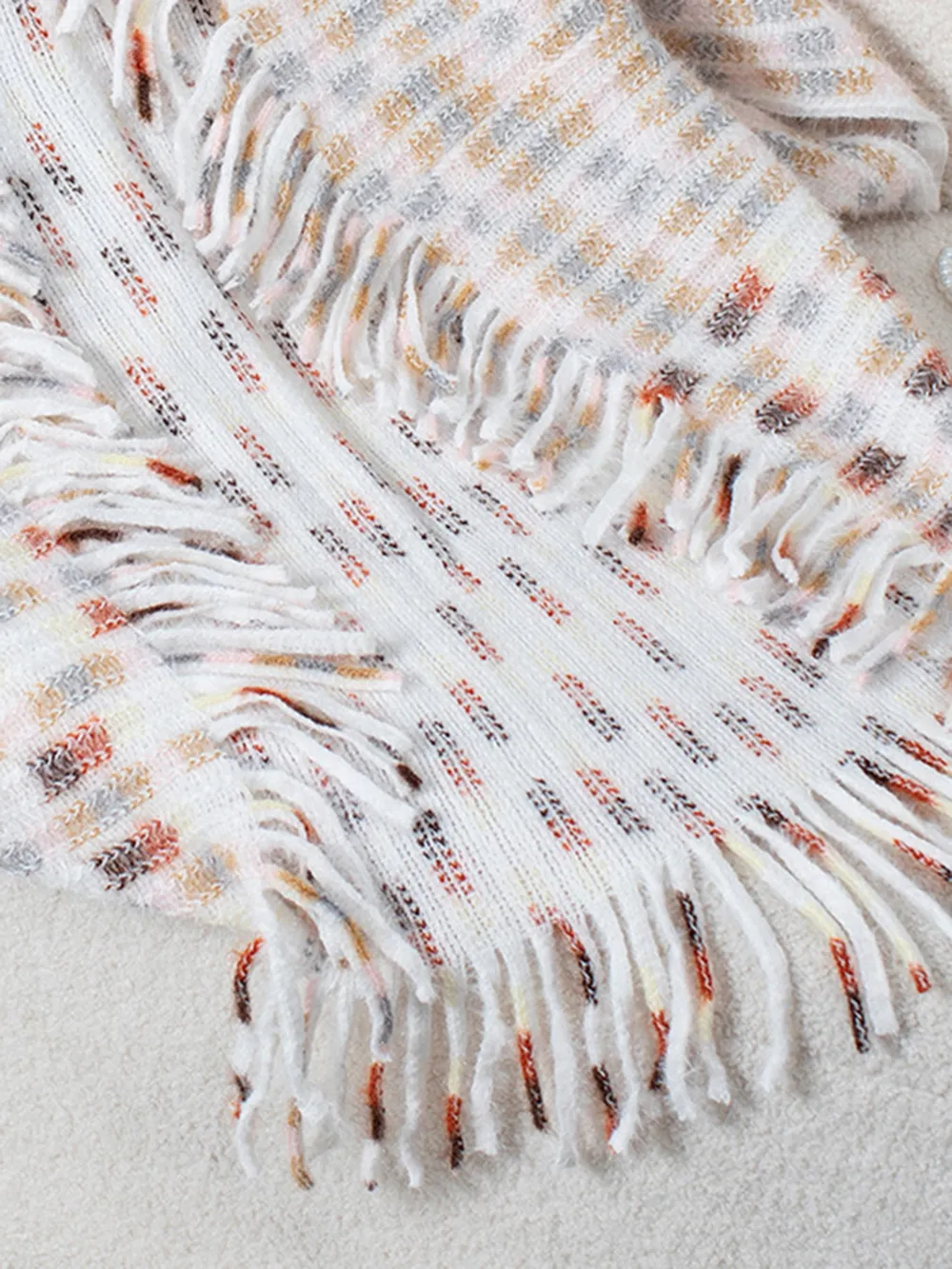 Fringe Open Front Half Sleeve Poncho, image 11