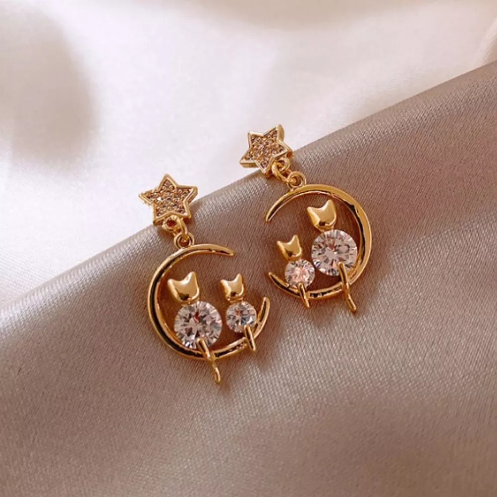18K Gold-Plated Dangle Earrings, image 2