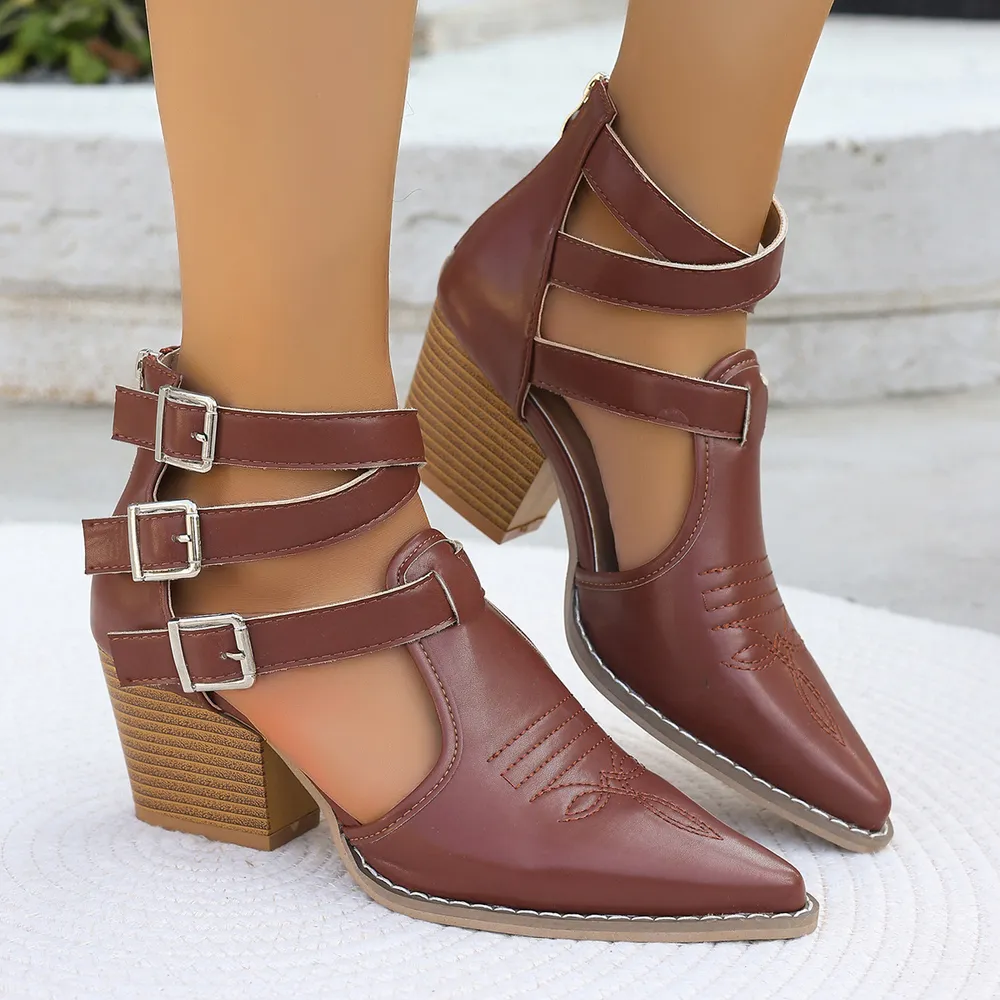 Point Toe Block Heels Sandals, image 6