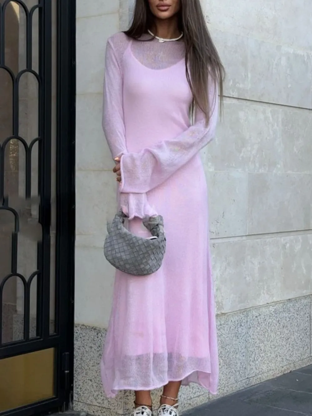 Ribbed Knit Cami Dress and Cover Up Sweater Set, image 4