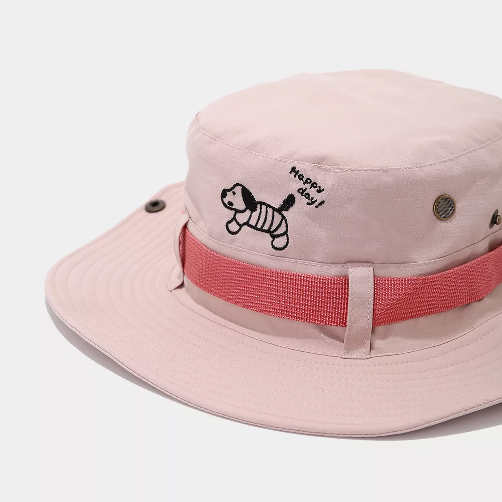 Cartoon Embroidered Sun Protection Bucket Hat, image 5