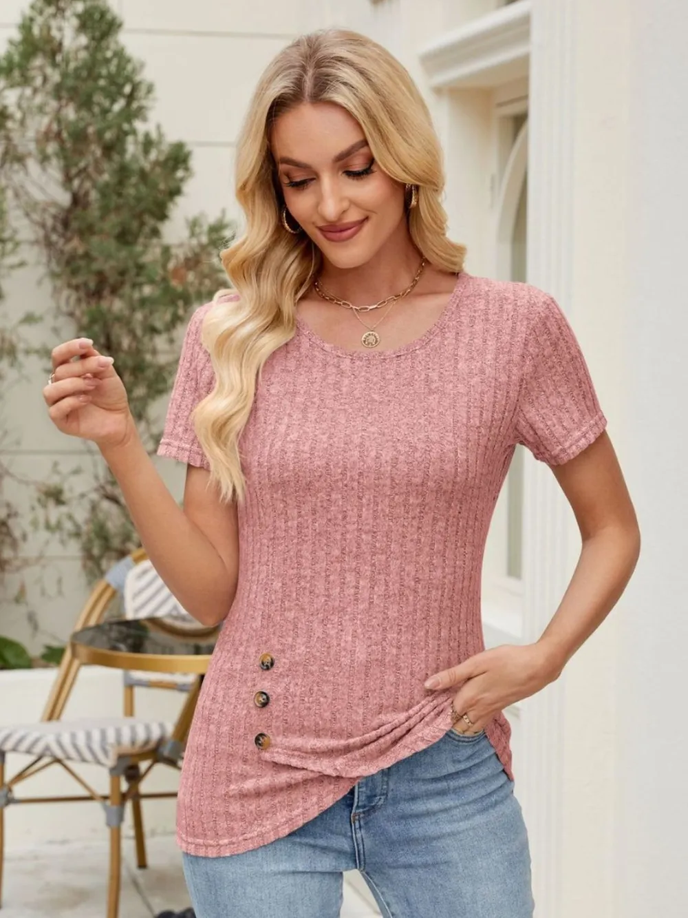 Round Neck Short Sleeve T-Shirt