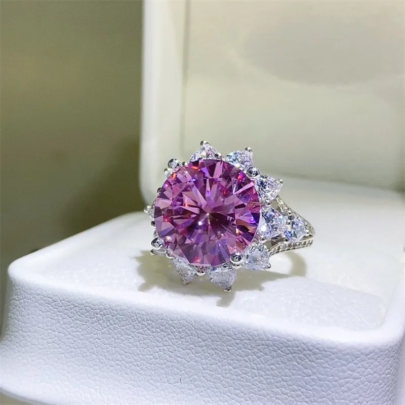 10 Carat Moissanite Zircon 925 Sterling Silver Ring, image 5