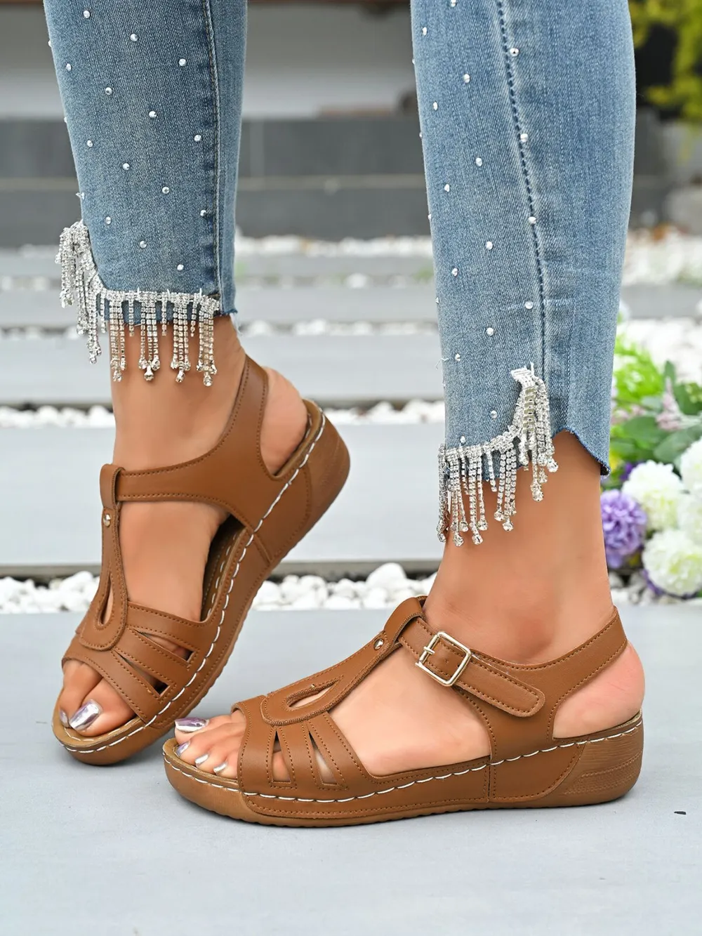 Open Toe Wedge Sandals, image 7