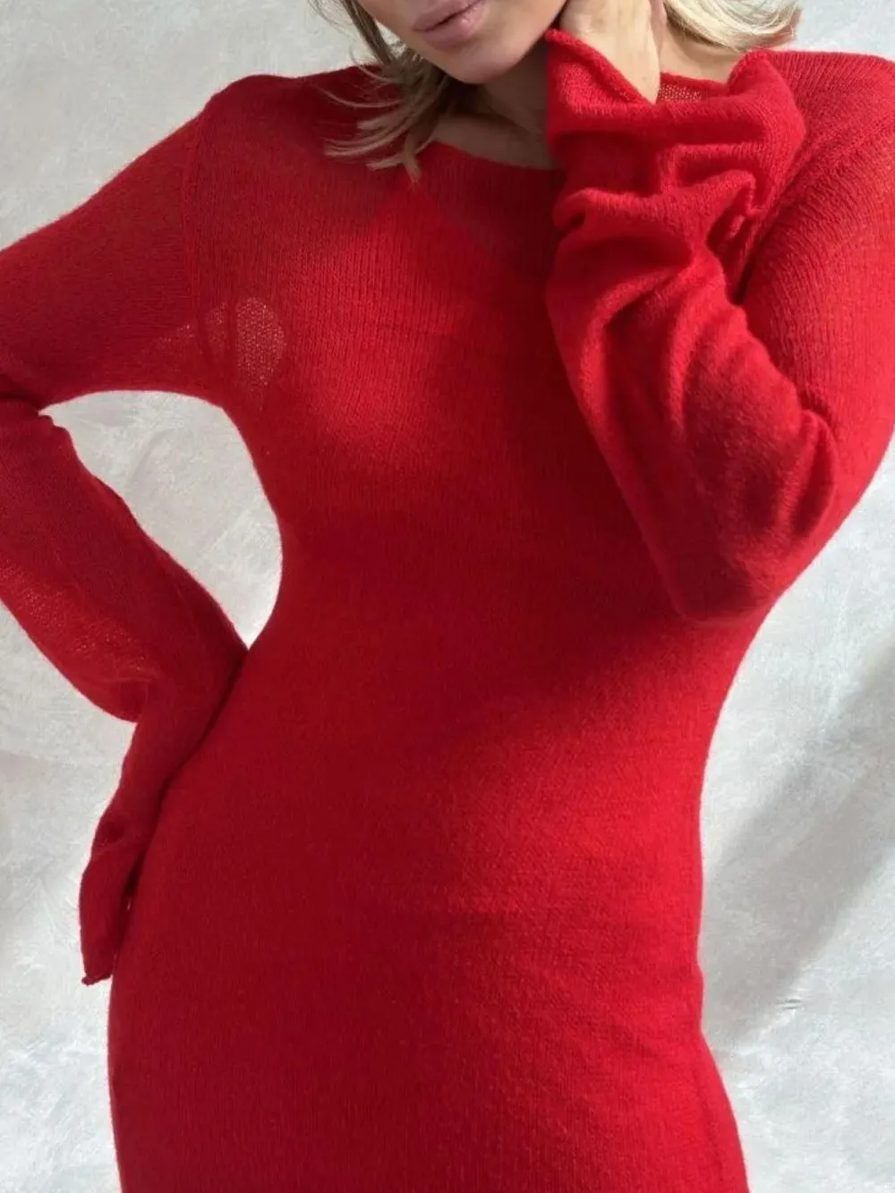 Ribbed Knit Cami Dress and Cover Up Sweater Set, image 11