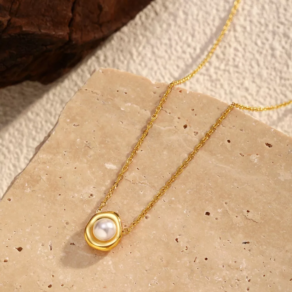 18K Gold-Plated Pearl Necklace, image 3