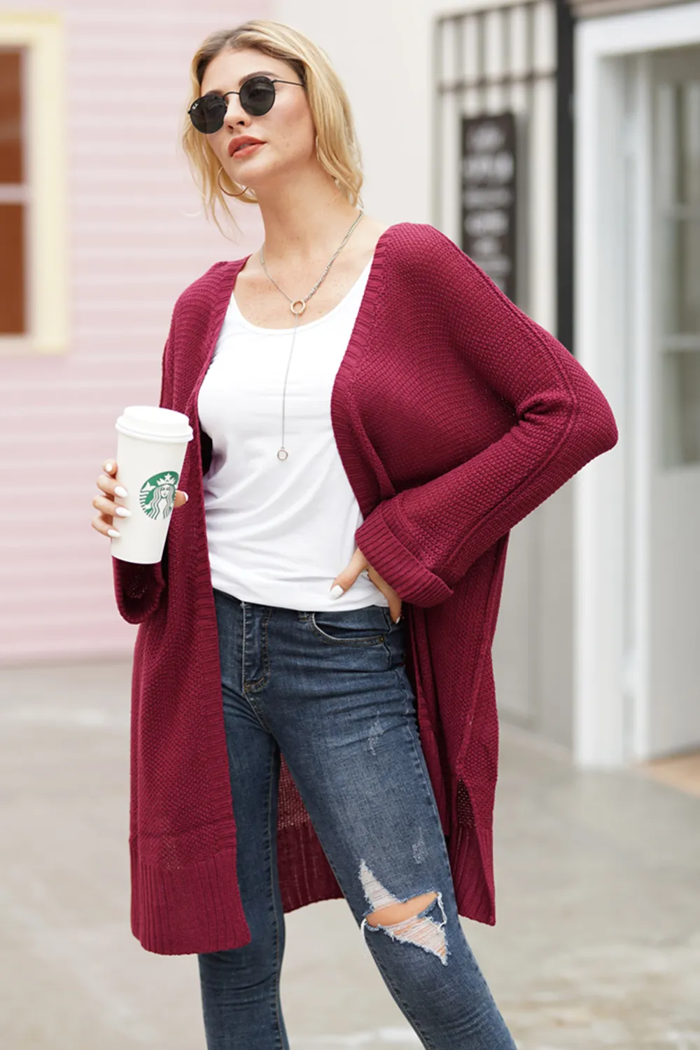 Open Front Long Sleeve Cardigan, image 14