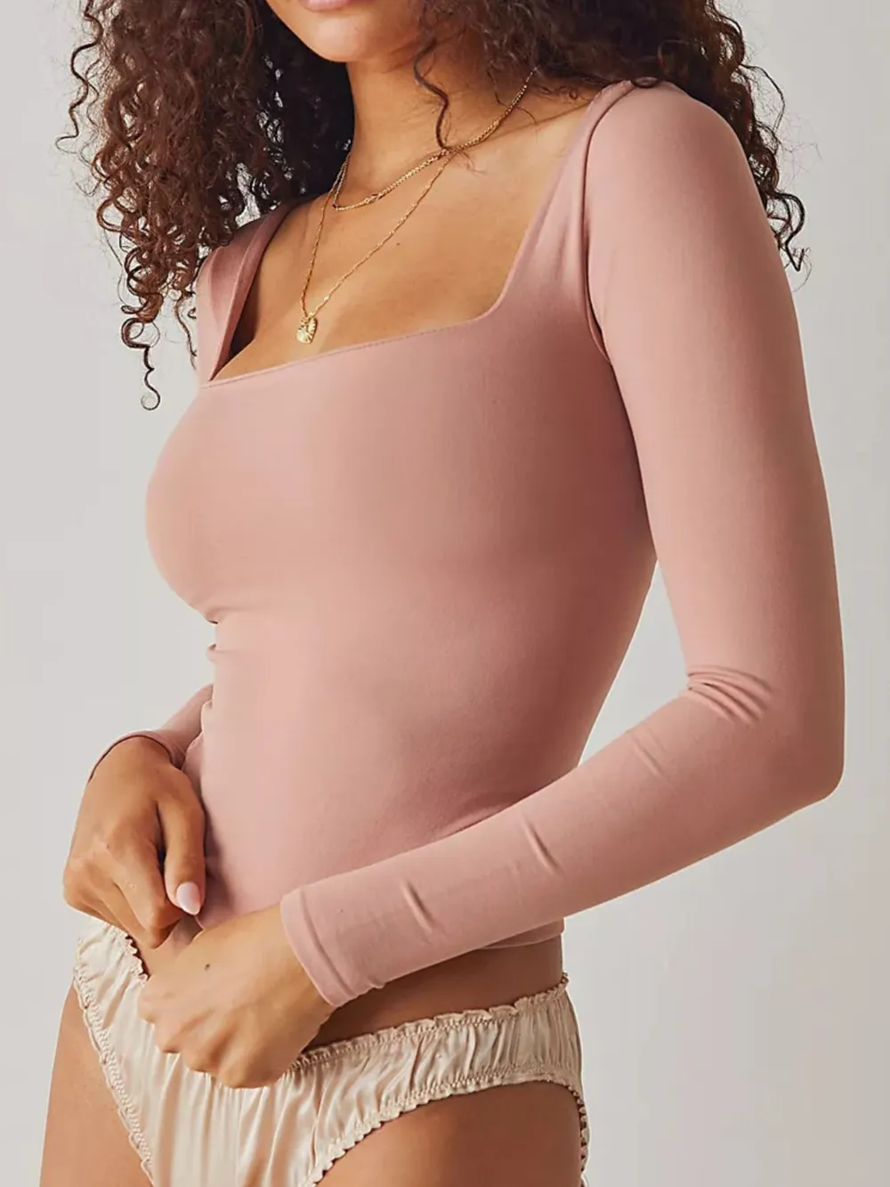 Square Neck Fitted Long Sleeve T-Shirt, image 8