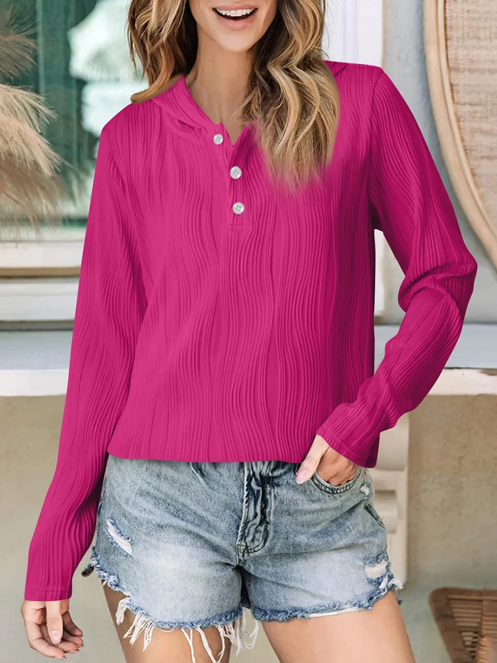 Textured Long Sleeve Hoodie, image 27