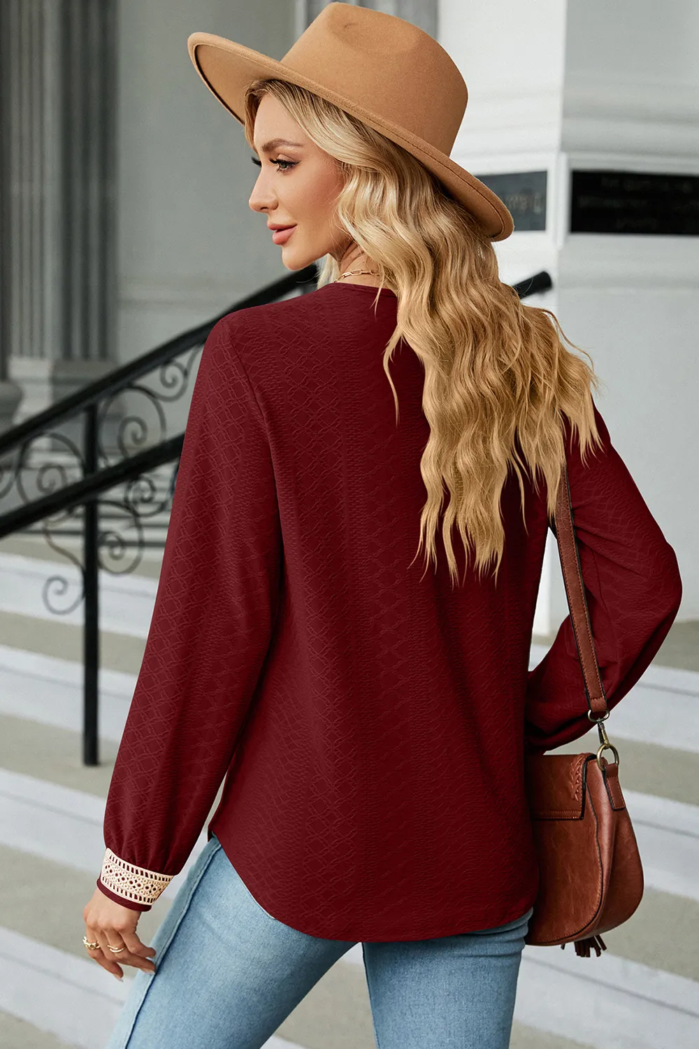 V-Neck Long Sleeve T-Shirt, image 24