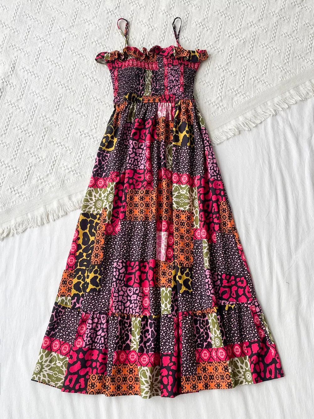 Smocked Leopard Cami Dress, image 3