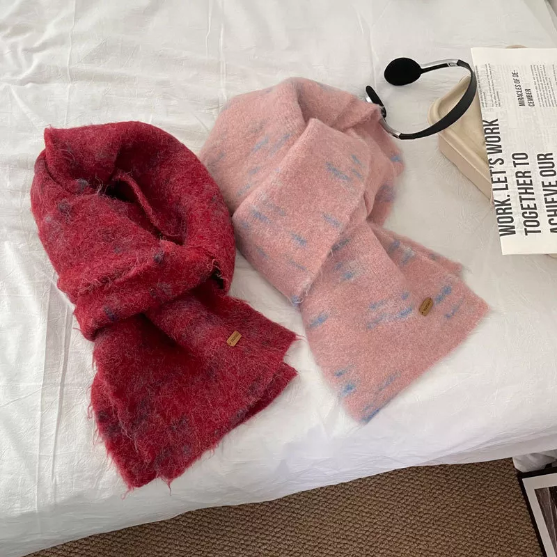 Soft Fuzzy Contrast Scarf, image 2