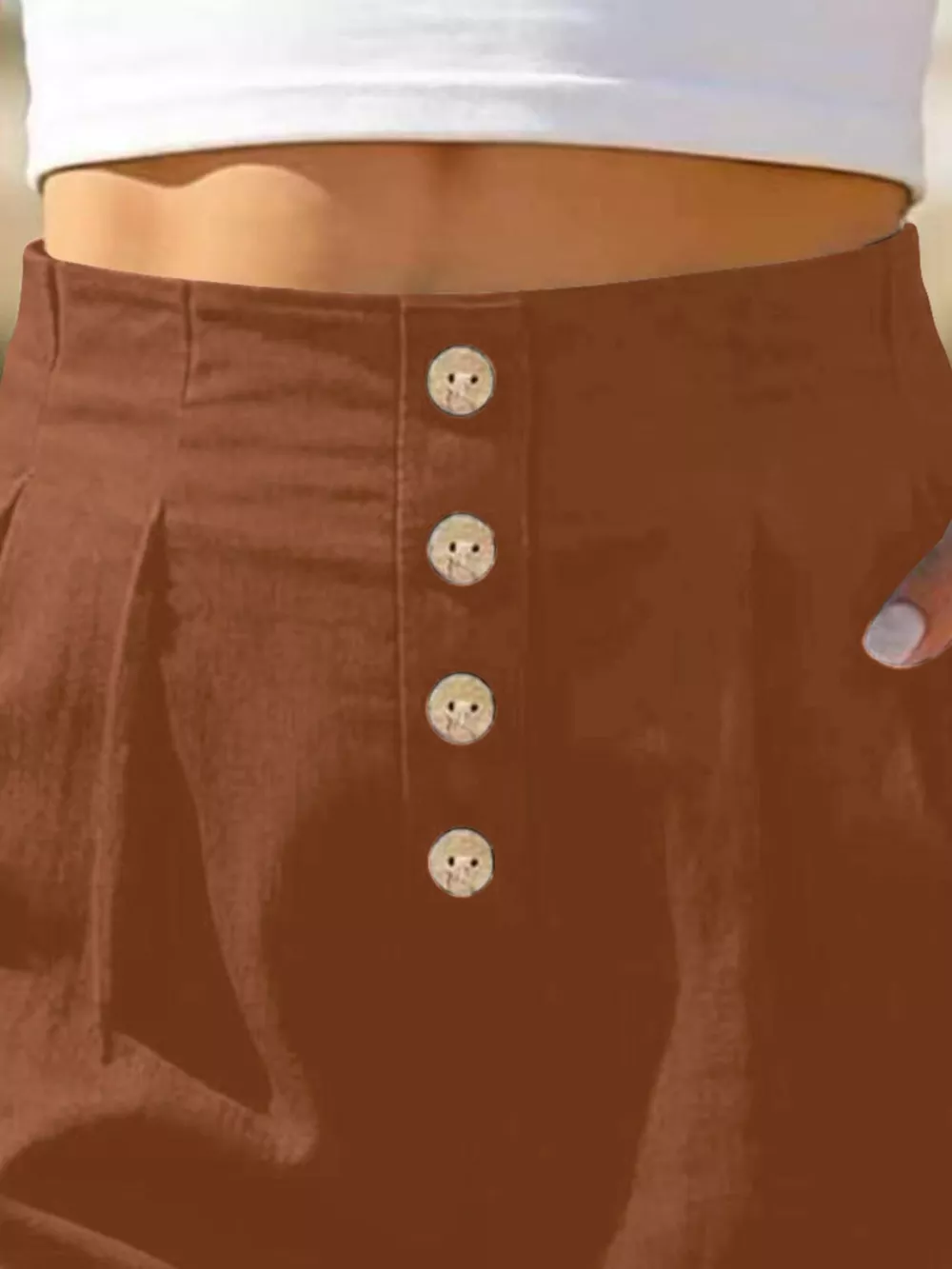 Button Fly High Waist Shorts, image 20