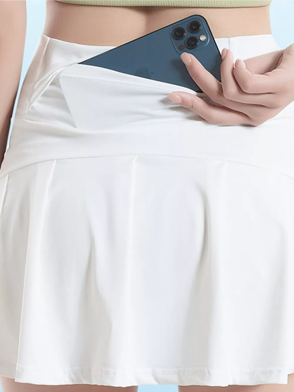 High-Waisted Pleated Active Skirt, image 3