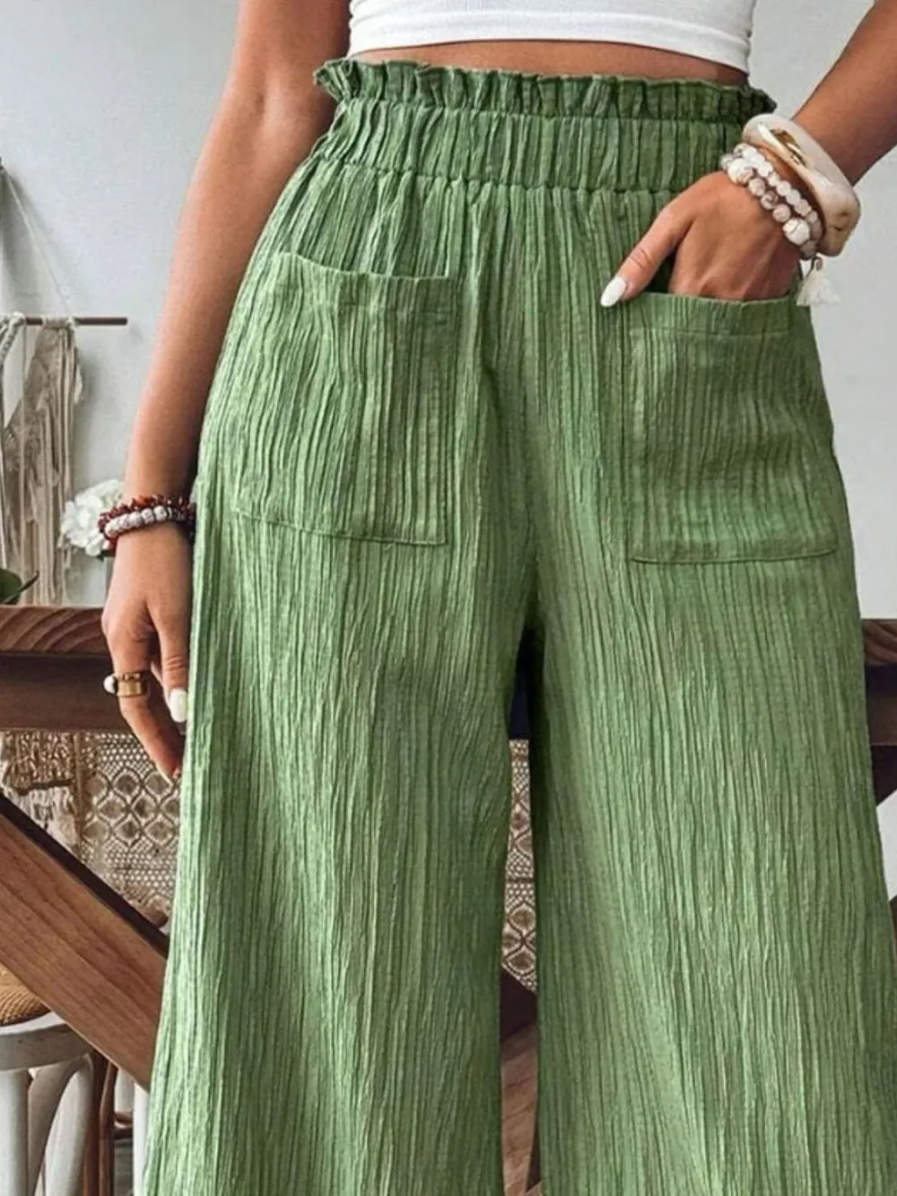 Frill Wide Leg Pants, image 5