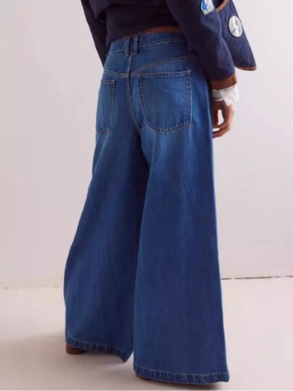Wide-Leg Side Snap Button Jeans, image 3