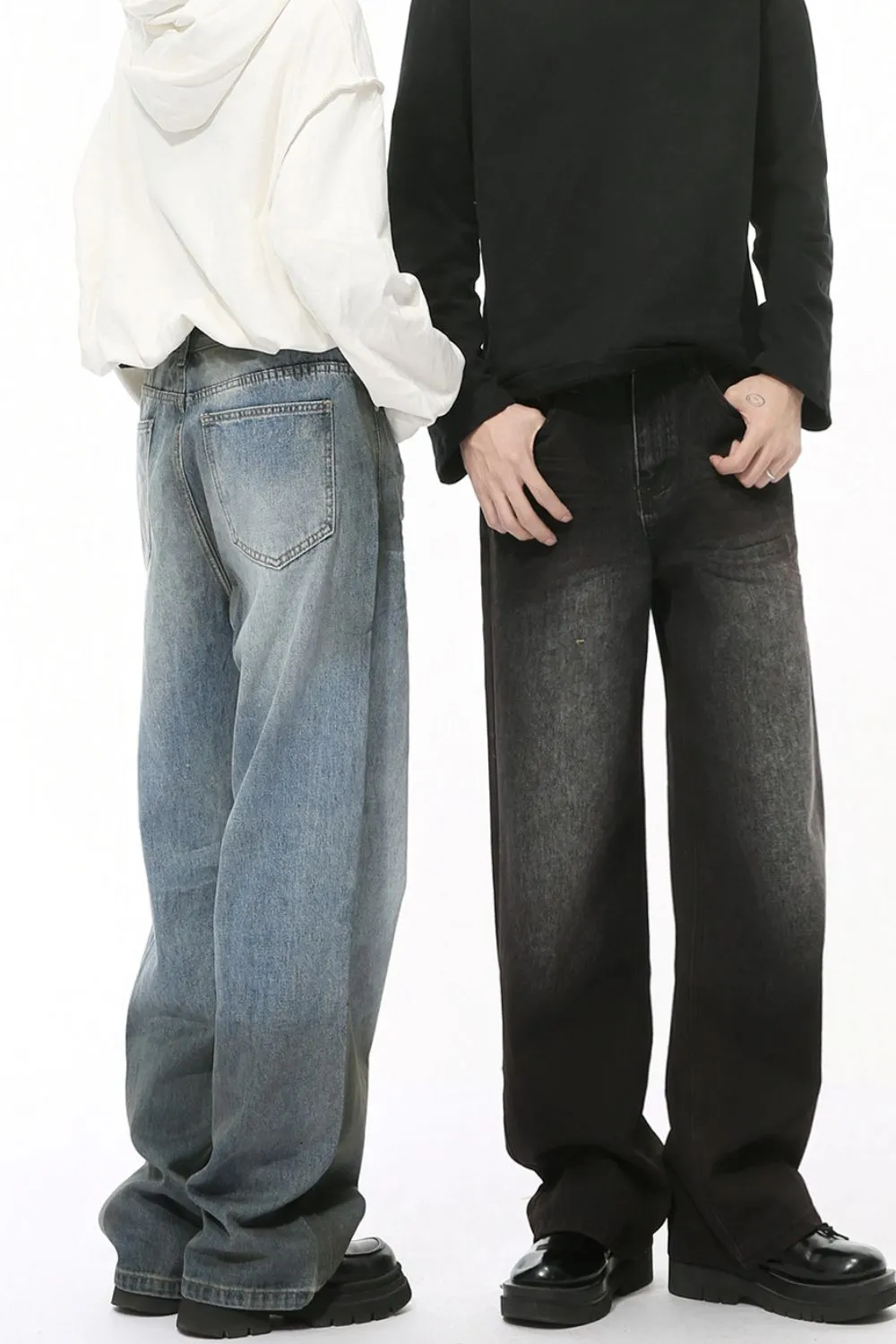 High Waist Baggy Jeans with Pockets, image 2