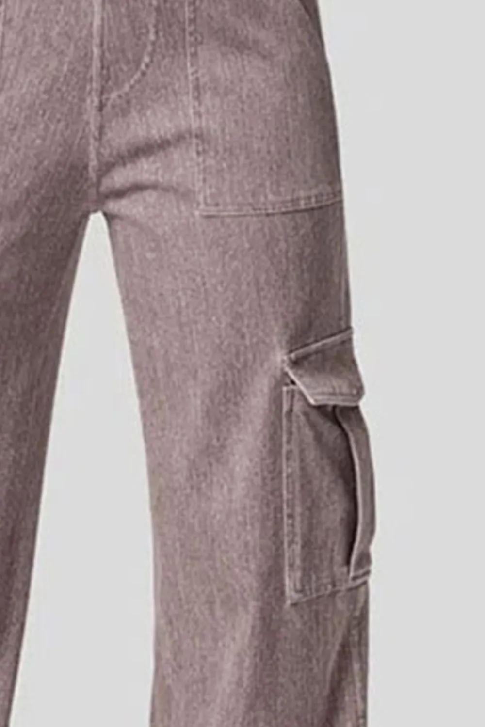 High Waist Straight Leg Cargo Jeans, image 8