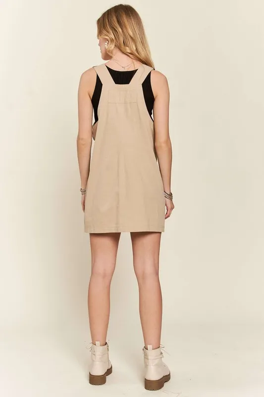 Adjustable Wide Strap Square Neck Overall Dress, image 8
