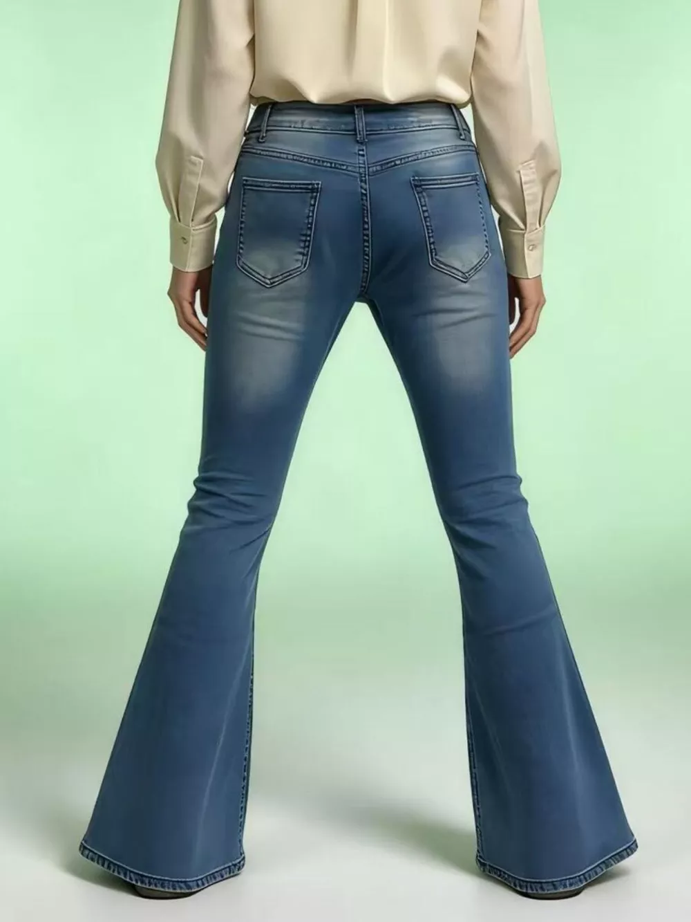 Full Size Vintage Wash High-Waisted Flare Jeans Plus Size, image 6