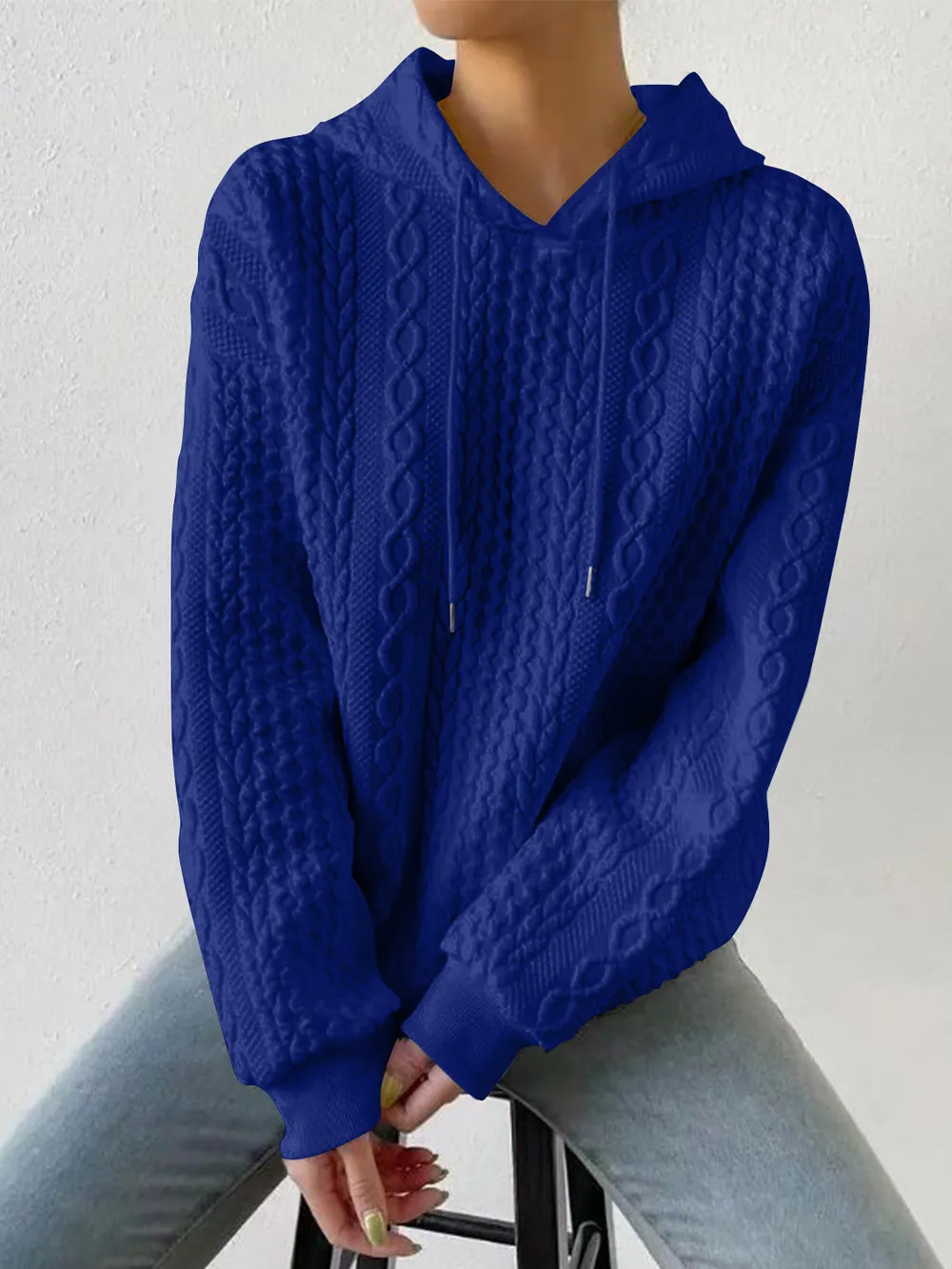 Drawstring Drop Shoulder Long Sleeve Hoodie, image 18