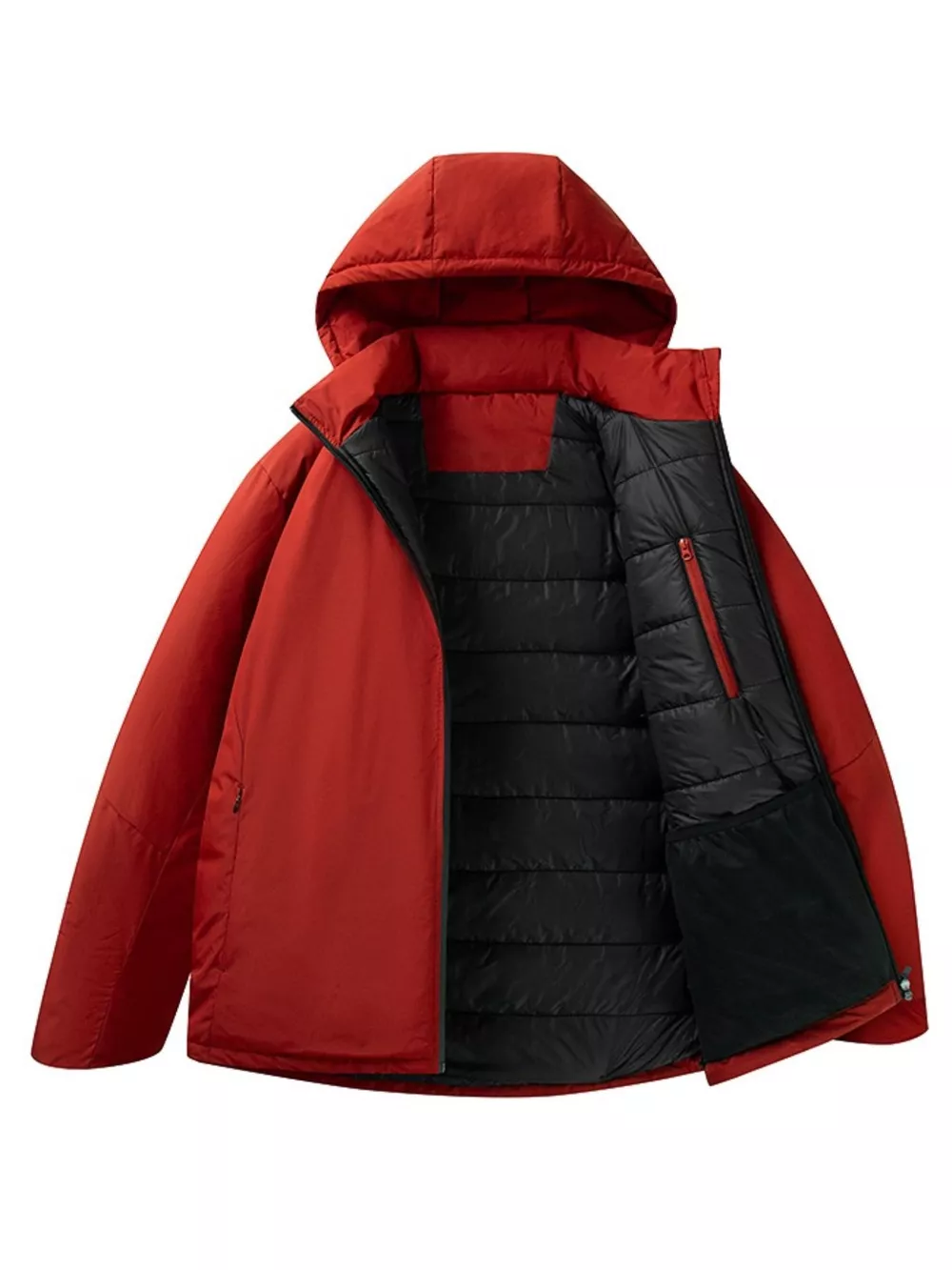 Men's Plus Size Zip Up Hooded Puffer Jacket, image 2