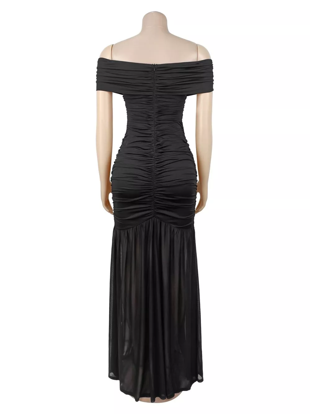 Off-Shoulder Ruched Mermaid Maxi Dress, image 5