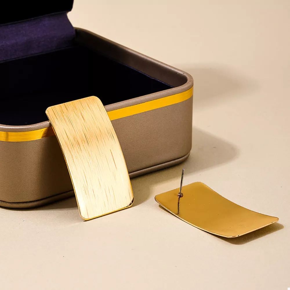 18K Gold-Plated Rectangle Earrings, image 2