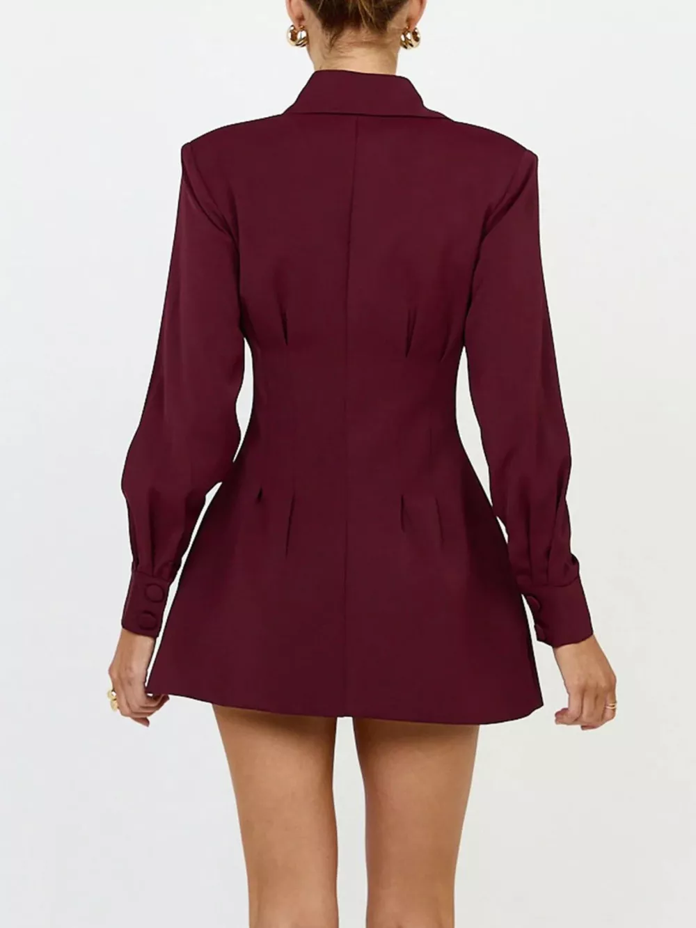 Corset-Style Button-Down Blazer Dress, image 12
