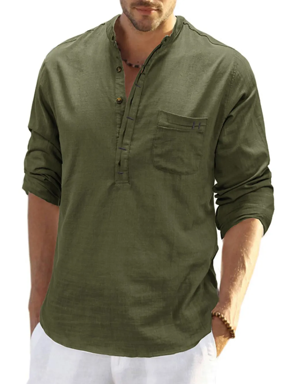 Men's Basic style Button Detail Polo, image 2