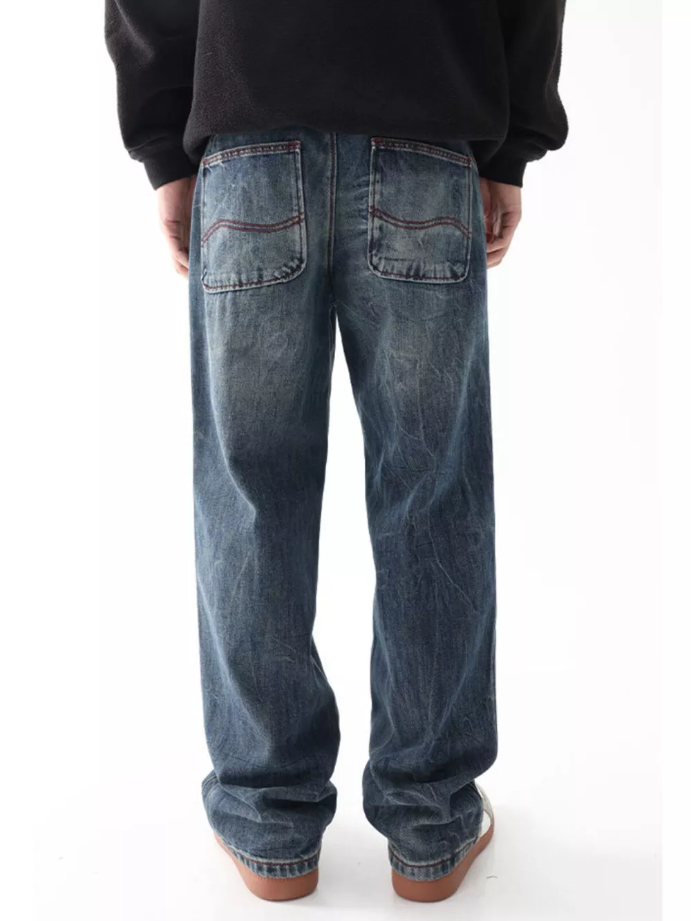 Men's Vintage Wash Loose Fit Jeans, image 6