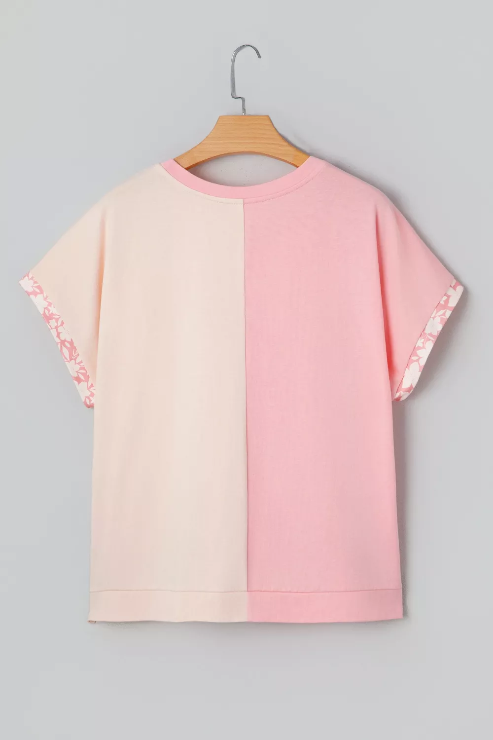 Color Block Flower Patched Loose T Shirt, image 4