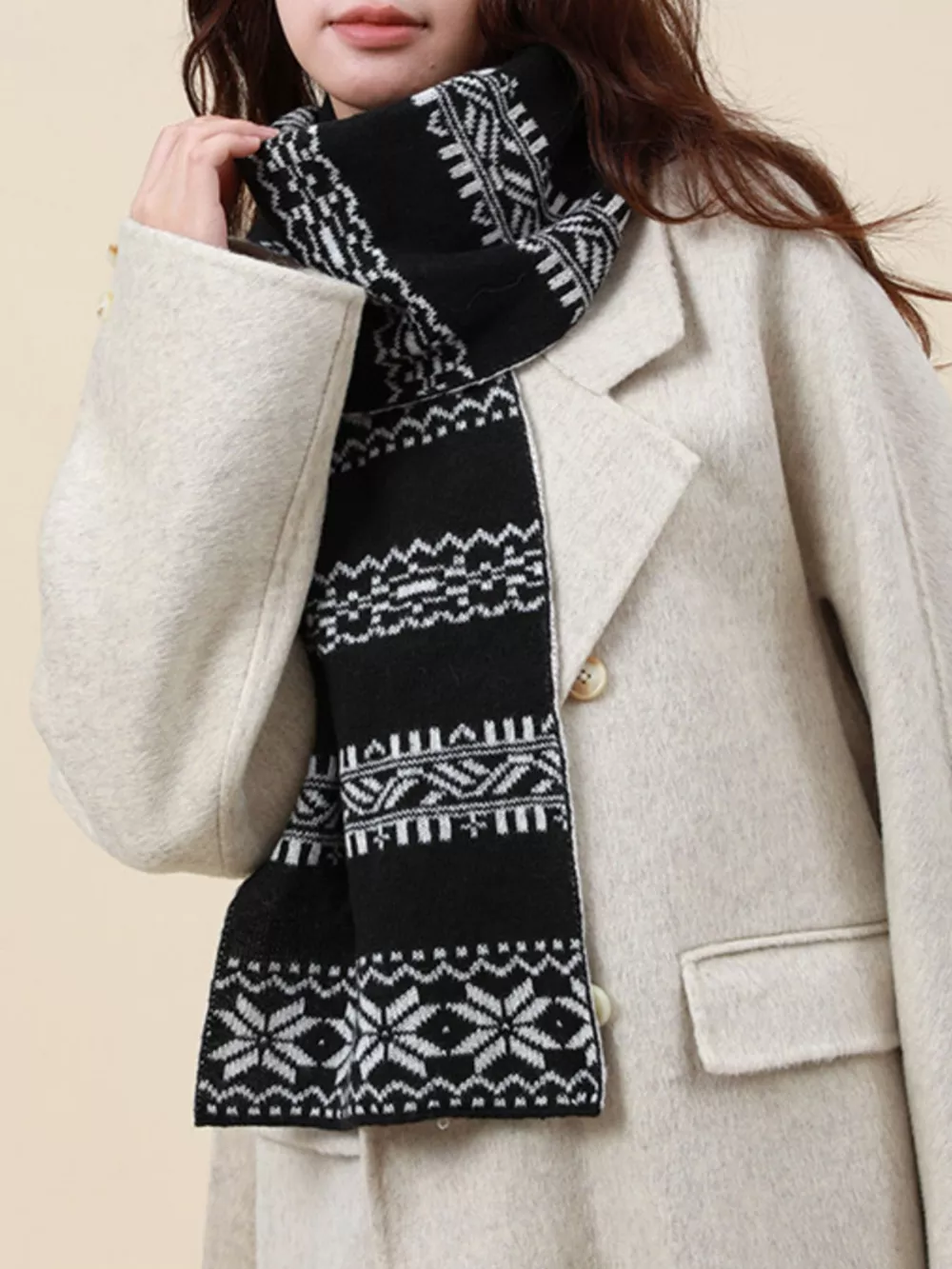 Christmas Snowflake Knit Scarf