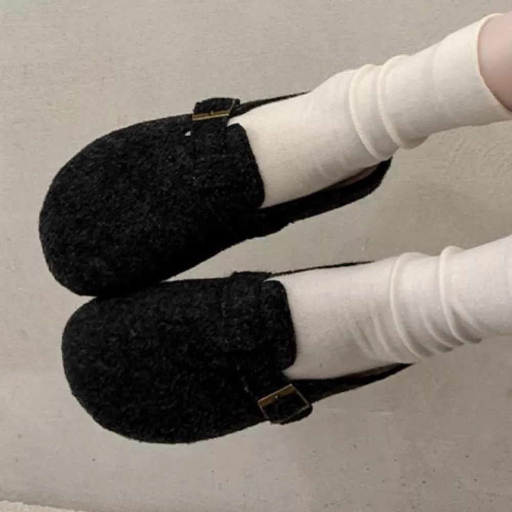 Buckle Decor Round Toe Slippers, image 2